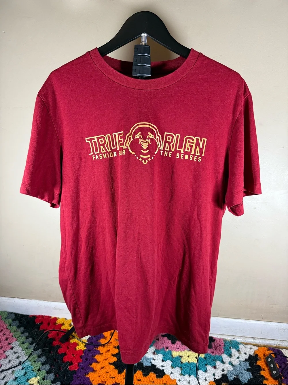 Mens True Religion Fashion For The Senses Red Graphic Logo Tee